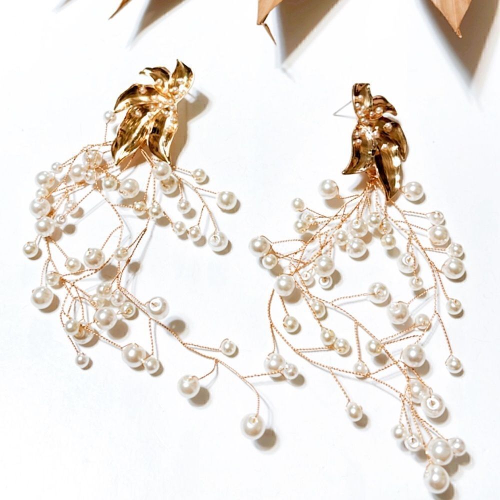 Flower statement earrings N380 - Picture 2 of 4